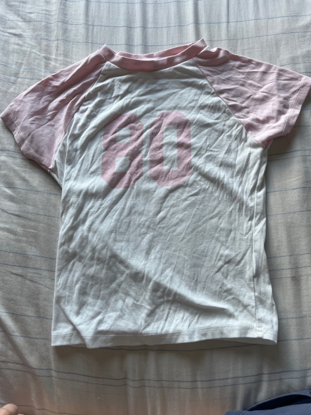 Pink & White baby Tee with Number